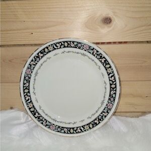 United Surgical Steel (USS) Ebony Bouquet pattern #215 orphaned dinner plate.